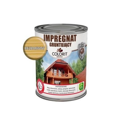 Colorit Impregnat Gruntujący 0,75L BEZBARWNY grunt do drewna wodny szybkoschnący podkład