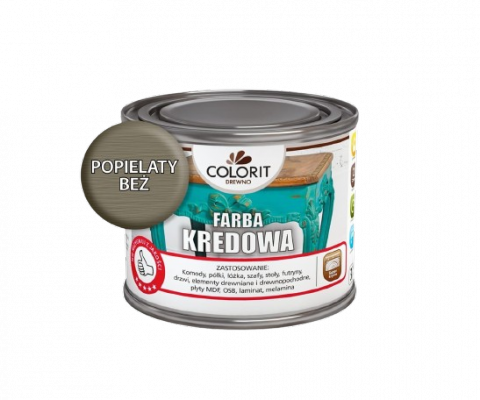 Colorit Farba Kredowa 375ml POPIELATY BEŻ do drewna renowacji mebli stylizacji ścian chalk paint 