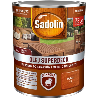 Sadolin Superdeck olej 0,75L MAHOŃ 75 do drewna tarasów mebli ogrodowych mat
