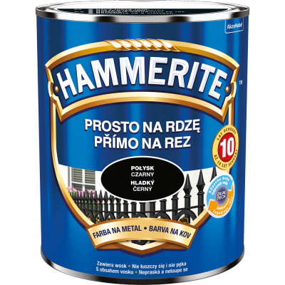 Hammerite Na Rdzę 0,7L CZARNY POŁYSK hamerite farba szybkoschnąca antykorozyjna gruntoemalia czarna