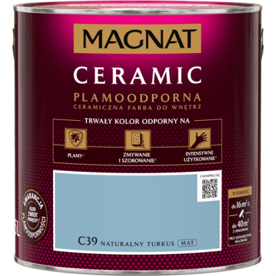 MAGNAT Ceramic 2,5L C39 Naturalny Turkus ceramik ceramiczna farba do wnętrz plamoodporna