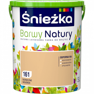 Śnieżka Barwy Natury 5L Słoneczne Wzgórze 161 mat farba do wnętrz ścian sufitów emulsja