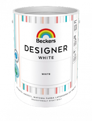 Beckers Designer White 5L Biała farba lateksowa mat-owa do ścian i sufitów