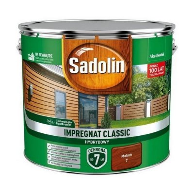 Sadolin Classic impregnat 9L MAHOŃ 7 do drewna clasic Hybrydowy płotów altanek fasad