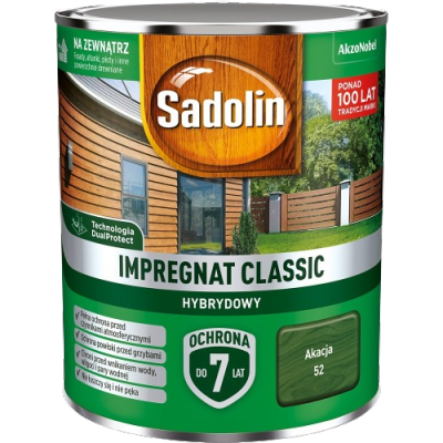 Sadolin Classic impregnat 0,75L AKACJA 52 do drewna clasic Hybrydowy płotów altanek fasad