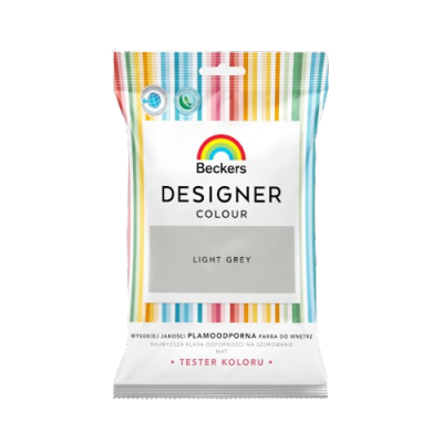 Beckers TESTER LIGHT GREY Designer Colour farba lateksowa mat-owa do ścian sufitów