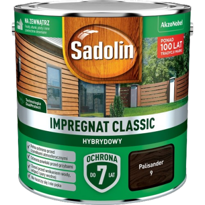 Sadolin Classic impregnat 2,5L PALISANDER 9 do drewna clasic Hybrydowy płotów altanek fasad