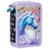JEDNOROŻEC PIÓRNIK SZKOLNY 3-KOMOROWY Z WYPOSAŻENIEM UNICORN DLA DZIEWCZYNY