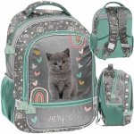 PLECAK SZKOLNY KOTY DO 1 KLASY PODSTAWÓWKI KOTEK DZIEWCZĘCY Z KOTKIEM CATS