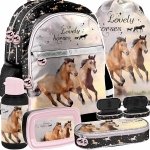 PLECAK KOŃ SZKOLNY ZESTAW 5w1 DO 1-3 KLASY PODSTAWÓWKI DZIEWCZĘCY KOŃ HORSE