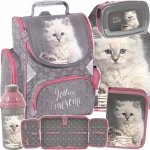 PASO TORNISTER SZKOLNY KOTY DLA DZIEWCZYNEK Z KOTKIEM ZESTAW 5w1 KOTKI