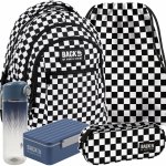 KOMPLET 5 ele SZACHOWNICA PLECAK MŁODZIEŻOWY BACKUP SZKOLNY KRATKA 4 komory