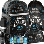 PLECAK GAMEPAD SZKOLNY KOMPLET 6w1 GAMER DO PODSTAWÓWKI GAMING DLA CHŁOPAKA