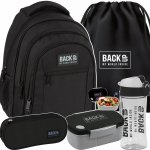 CZARNY PLECAK MŁODZIEŻOWY BACKUP SZKOLNY DERFORM 4 komorowy KOMPLET 5w1