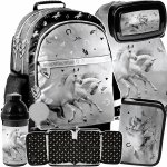 PLECAK SZKOLNY DZIEWCZĘCY DO KLAS 1-4 Z KONIEM HORSE KOŃ ZESTAW 5 ele