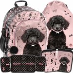 PLECAK SZKOLNY Z PIESKIEM DLA DZIEWCZYNY DO 1 KLASY KOMPLET 3w1 PIESEK DOG