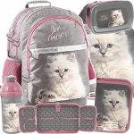 KOTKI PLECAK SZKOLNY DLA DZIEWCZYNEK ZESTAW 5 ele DO PODSTAWÓWKI Z KOTKIEM