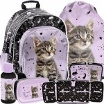 PLECAK Z KOTKIEM SZKOLNY DLA DZIEWCZYNY DO 1 KLASY ZESTAW 5w1 KOTEK PASO