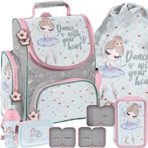 Modny Tornister Dziecięcy Tancerka Baletnica w Zestawie 5w1 [PP21BL-525]