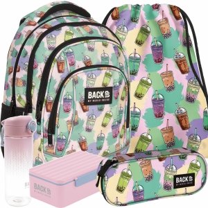 PLECAK BACKUP SZKOLNY MŁODZIEŻOWY BUBBLE TEA ZESTAW 5w1 DLA DZIEWCZYNY