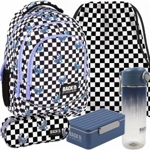 PLECAK BACKUP SZKOLNY MŁODZIEŻOWY 3 kom. SZACHOWNICA FUZZ KOMPLET 5w1