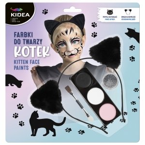 FARBY DO TWARZY KOMPLET Z OPASKĄ KOT KOTKI DLA DZIEWCZYNY [FDTZKOKA]
