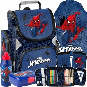 TORNISTER SPIDER-MAN SZKOLNY DO 1 KLASY PODSTAWÓWKI DLA CHŁOPAKA ZESTAW 5el