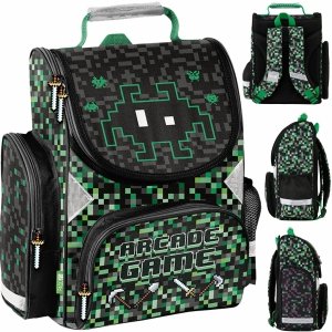 TORNISTER SZKOLNY GAMING GAMER DLA CHŁOPAKÓW DO KLAS 1-4 PODSTAWÓWKI PIKSELE