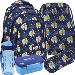 Nowoczesny Plecak Szkolny komplet do Szkoły Papugi [PLB5X04]