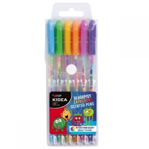 Zapachowe Długopisy Żelowe Tęczowe 6 Kolorów Kidea [DZZ6KA]