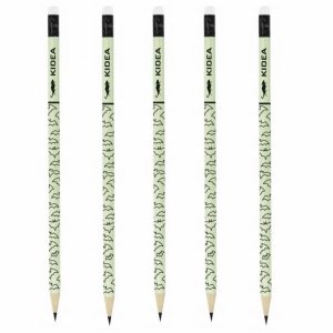 5szt. Ołówek Świecący w Ciemności Okrągły Szkolny Hb z Gumką Kidea [OSCKA]