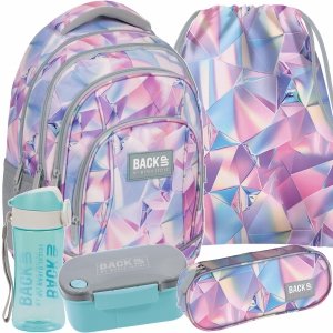 PLECAK BACKUP REFLEKSY SZKOLNY MŁODZIEŻOWY PASTELOWY ZESTAW 5 ele.