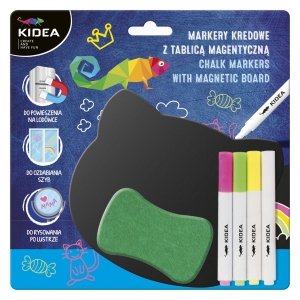 Kidea Zestaw Markery Kredowe z Tablicą Magnetyczną [ZMKTMKA]