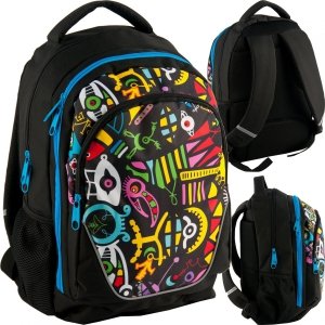 Plecak Młodzieżowy Szkolny 3 komorowy Modowy Sprężynki [BDD-367]