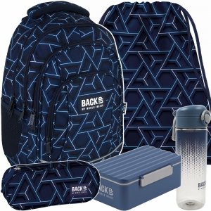 PLECAK BACKUP ION SZKOLNY MŁODZIEŻOWY DLA CHŁOPAKA KOMPLET 5 ele NIEBIESKI