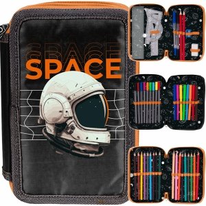 NASA Piórnik 3 komorowy z Wyposażeniem Szkolny dla CHŁOPAKA PASO