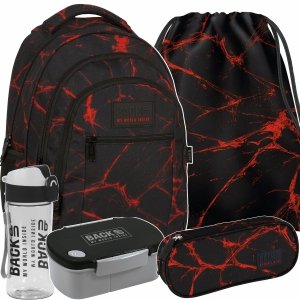 PLECAK MŁODZIEŻOWY BACKUP DLA CHŁOPAKA SZKOLNY CZARNY ZESTAW 5w1