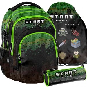 Duży Plecak w Komplecie 3w1 Chłopięcy Piksele Gry [PP22CR-2706]