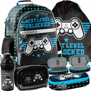 PLECAK SZKOLNY ZESTAW 5w1 GAMING GAMEPAD KOMPLET 5w1 DLA CHŁOPAKA Z PADEM