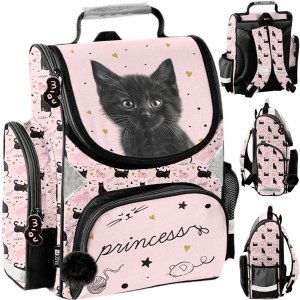 DZIEWCZĘCY TORNISTER SZKOLNY Z KOTKIEM DO 1 KLASY KOTEK DO PODSTAWÓWKI PASO