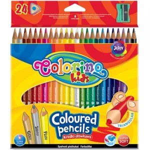 Kredki Trójkątne Colorino 24 Kolory Ołówkowe Temperówka [57462PTR]