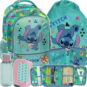 KOMPLET 5w1 STITCH PLECAK SZKOLNY DO 1 KLASY DLA DZIEWCZYNEK LILO i STICH