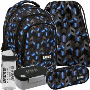 KOMPLET 5w1 BACKUP RIDDLE PLECAK SZKOLNY ABSTRAKCJA 3D DLA CHŁOPAKA