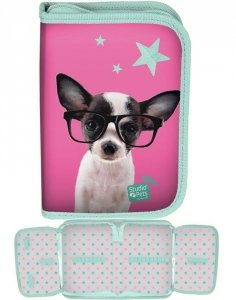 Szkolny Piórnik Piesek w Okularach dla Dziewczyny [PTD-001BW]