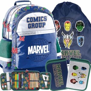 KOMPLET 3w1 MARVEL COMICS PLECAK CHŁOPIĘCY SZKOLNY DO 1-4  KLAS THOR HULK