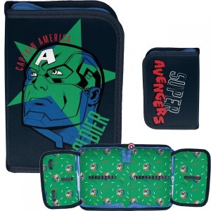 Jednokomorowy Piórnik Avengers Chłopięcy Szkolny Capitan Ameryka [AV22CN-P001BW]