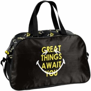 SPORTOWA TORBA NA BASEN SMILEY NA WYCIECZKI EMOTIKONY BUŻKI PASO CZARNA