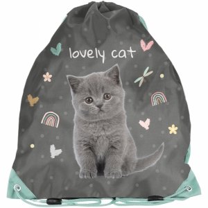 WOREK Z KOTKIEM NA OBUWIE WF KAPCIE BUTY DLA UCZENNIC DO PODSTAWÓWKI KOTKI