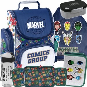 TORNISTER MARVEL COMICS SZKOLNY DLA CHŁOPAKA AVENGERS ZESTAW 5w1 PASO
