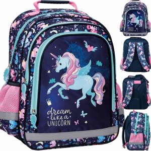 PLECAK JEDNOROŻEC SZKOLNY DO 1 KLASY PODSTAWÓWKI DZIEWCZĘCY UNICORN DERFORM